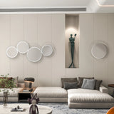 HOMCOM Metal Wall Mirrors, 107cm Modern Decorative Silver Mirror Decor Hanging, Home Wall Sculptures for Living Room Bedroom Dining Room