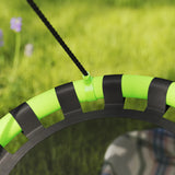 AIYAPLAY 60cm Diameter Kid Nest Swing Seat with Height Adjustable Ropes, for Outdoor, Indoor, Black/Green