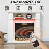 HOMCOM 6142 BTU Electric Fireplace and LED Mantel, 17-27C - White