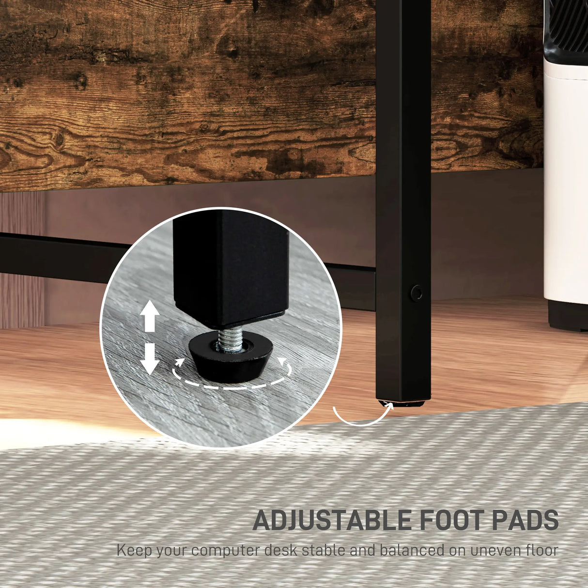 HOMCOM Industrial 'L' Shaped Multi-Work Desk - Brown