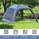 Outsunny 5-8 Persons Pop Up Tent Camping Gazebo Garden Tent-Dark Blue/Green