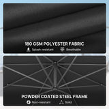 Outsunny 3 m Overhanging Cantilever Parasol, with Cross Base - Black