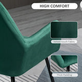 HOMCOM Velvet-Feel Plisse Back Accent Chair - Green