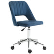 Vinsetto Armless Velvet-Feel Office Chair - Dark Blue