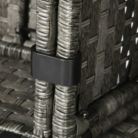 Outsunny Seven-Piece Firepit Table Rattan Sofa Set - Grey