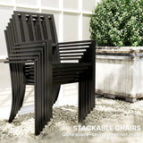 Outsunny 7 Pieces Garden Table and Chairs 6 Seater Outdoor Table and Chairs with Umbrella Hole, for Poolside, Garden, Black