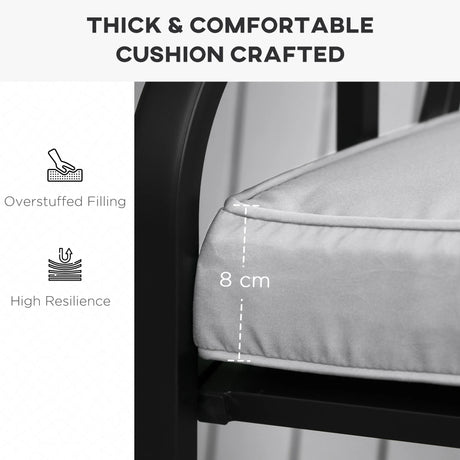 Outsunny 2 Seater Garden Bench Cushion -Light Grey