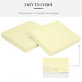 Outsunny Set of 2 Garden Seat and Back Cushion Set, Replacement Cushions for Outdoor Furniture with Seat Cushion and Back Cushion, Cream White