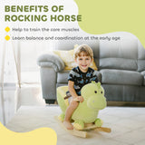 HOMCOM Kids Rocking Horse, Plush Ride-On Dinosaur Seat, with Seat Safety Belt, 32 Songs, Ride-On Horse