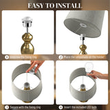 HOMCOM Bedside Lamps Set of 2, Modern Table Lamps with 3 Colour Temperatures, USB A+C Charging Ports and Linen Shade for Living Room Bedroom Office, Gold Tone