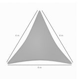 Outsunny 4x4m Triangle Sun Shade Sail, Outdoor UV Protection HDPE Canopy, Patio Deck Shelter with Steel Rings and Ropes, Grey