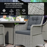 Outsunny Seven-Piece Rattan Dining Set - Mixed Grey