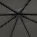 Outsunny 3 x 3(m) Gazebo Canopy Replacement Cover, Garden Gazebo Roof Replacement with Drain Holes, Water Resistant PVC Coating, 370g/, UPF30+, TOP COVER ONLY, Grey