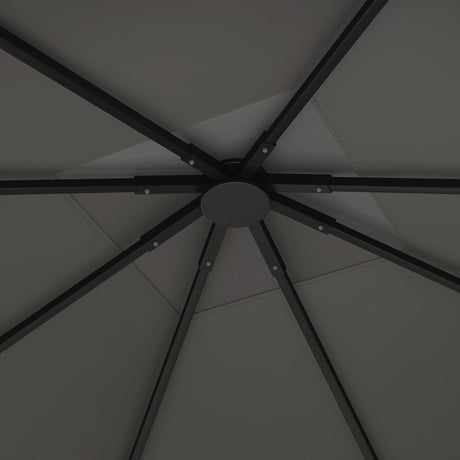 Outsunny 3 x 3(m) Gazebo Canopy Replacement Cover, Garden Gazebo Roof Replacement with Drain Holes, Water Resistant PVC Coating, 370g/, UPF30+, TOP COVER ONLY, Grey