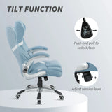 Vinsetto Linen-Look Office Chair, with Adjustable Height and Tension - Blue