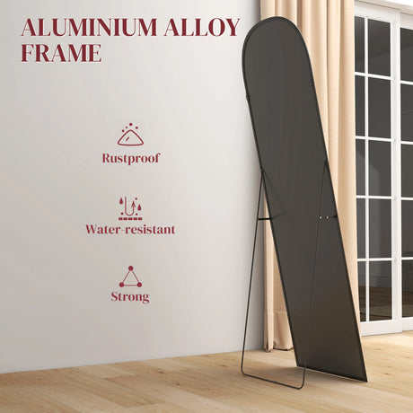 HOMCOM 165cm Aluminium Frame Standing Mirror - Black