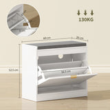 HOMCOM Shoe Storage with Seat, Upholstered Entryway Bench, Shoe Bench with 1 Flip Drawer and 4 Vents for 5 Pairs of Shoes