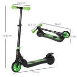 HOMCOM Folding Electric Scooter with Brake, for Ages 6+ Years, 8km/h Maximum Speed, Green