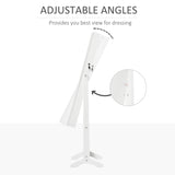 HOMCOM Full Length Mirror with Storage, Jewellery Cabinet with Mirror, Adjustable Angle and Stand, Lockable Jewellery Organiser for Bedroom Dressing Room, White