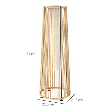 Outsunny Patio Garden Solar Powered Lights Woven Resin Wicker Lantern Auto On/Off
