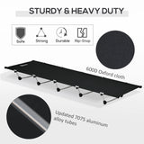 Outsunny Lightweight Camping Bed, Aluminium Portable Camp Cot w/ Strong Support 150kg and Carry Bag for Camping, Black
