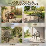 Outsunny Cast Aluminium Garden Bench - Bronze Tone