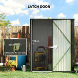 Outsunny 5.3 x 3.1ft Corrugated Steel Garden Shed - Black