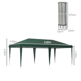 Outsunny Pop Up Gazebo, Double Roof Foldable Canopy Tent, Height Adjustable Wedding Awning Canopy w/ Carrying Bag, 6 m x 3 m x 2.65 m, Green