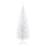 HOMCOM 5ft Unlit Artificial Christmas Tree, Pencil Slim Xmas Tree with Solid Stand and Realistic Branches, White