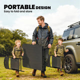 Outsunny 5 Piece 6ft Foldable Table and Chairs, Portable Picnic Table Set with 4 Chairs, Waterproof Top and Steel Frame, Black