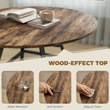 HOMCOM Dining Table for 4 People, 100 cm Round Industrial Kitchen Table with Storage Shelf, Rustic Brown