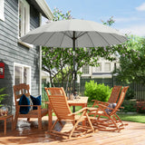 Outsunny 2 m Shanghai Garden Parasol Umbrella with 16 Fibreglass Ribs, Outdoor Parasol Sun Shade with Crank & Tilt, Light Grey