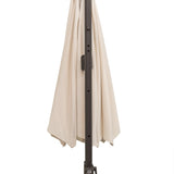 Outsunny 3M Banana Parasol Hanging Cantilever Umbrella W/ Cross Base Hand Crank Aluminium Frame 360Rotation Hand Crank-Beige