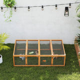 PawHut Big Hutches for Rabbits - 6ft Wooden Spacious Outdoor Rabbit Hutch for Pet Rabbits, Natural Wood