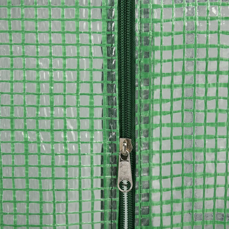 Outsunny Walk in Greenhouse with Shelves Steeple Green House for Garden Grow House Removable Cover 143x138x190cm, Green