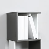 HOMCOM Modern 5-Tier Bookshelf, Freestanding Bookcase Storage Shelving for Living Room Home Office Study, White and Dark Grey