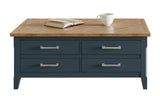 Signature Blue Coffee Table with drawers & hidden storage trunk