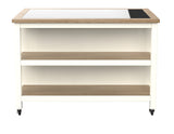 Kitchen Island (Cream) Open with Breakfast Bar