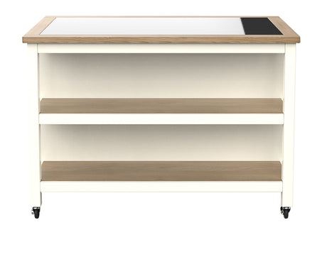 Kitchen Island (Cream) Open with Breakfast Bar
