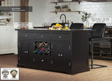 Black Kitchen Island With Black Granite Worktop