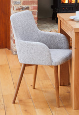 Oak Light Grey Chair (Pack of two)