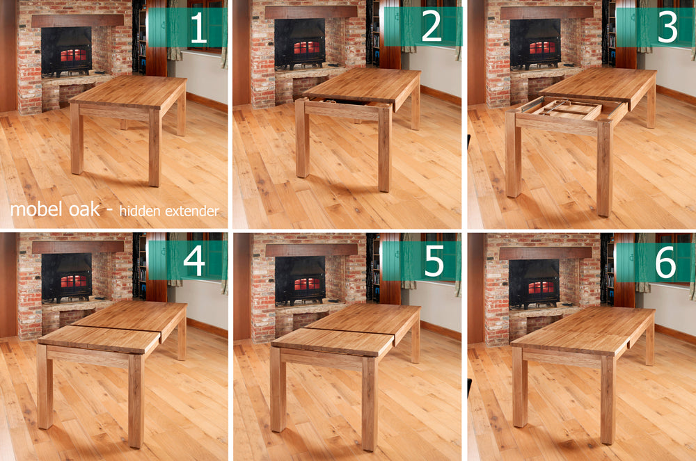 Mobel Hidden Extending Oak Dining Table (Seats 4-8)