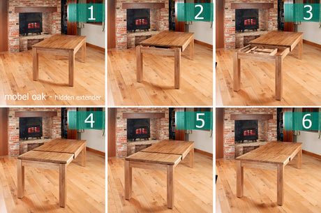 Mobel Hidden Extending Oak Dining Table (Seats 4-8)