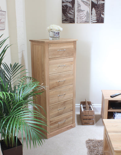 Mobel Oak Tallboy (6 Drawer)