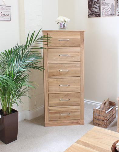 Mobel Oak Tallboy (6 Drawer)