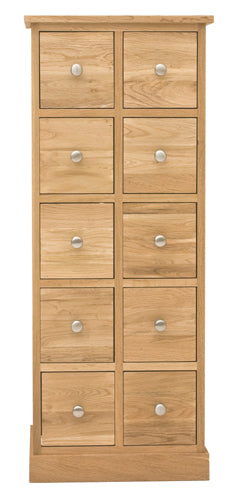 Mobel Oak Multi-Drawer DVD / CD Storage Chest