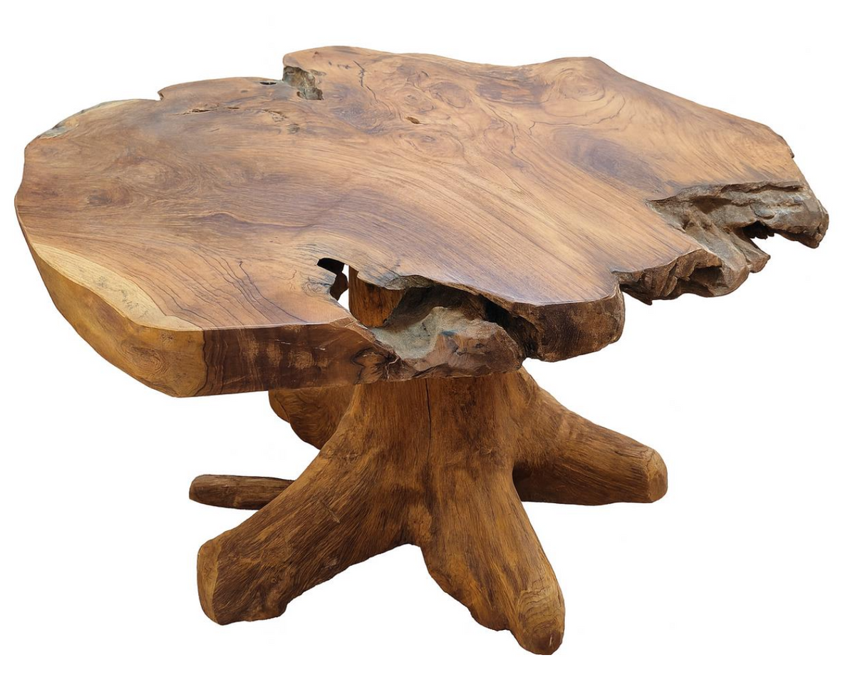 Teak Root Coffee Table One Leg Base 80 x 60cm