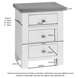 3 Drawer Bedside (DPT001 - MOON GREY)