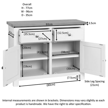 2 Door Sideboard (DPT051 - WHITE)