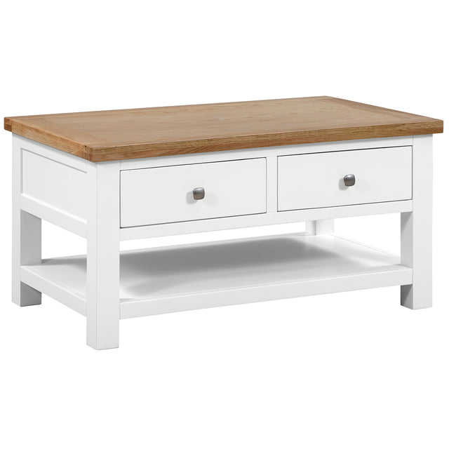 Coffee Table With 2 Drawers (DPT068 - WHITE)